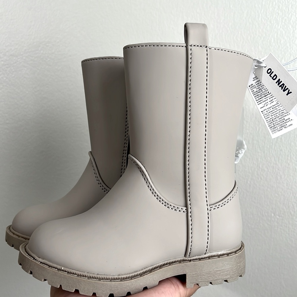 Old Navy Taupe Rubberized Toddler knee boots